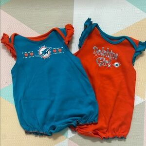 Miami Dolphins Rompers-Set of 2
